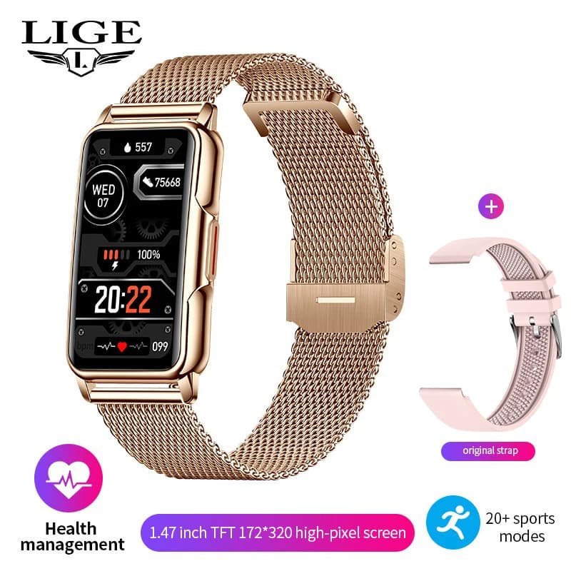 LIGE 2026 Smart Band Braccialetto Sportivo Fitness ECG Cardiofrequenzimetro Monitor Sonno Impermeabile Chiamata Bluetooth Smartwatch di Lusso Uomo Donna