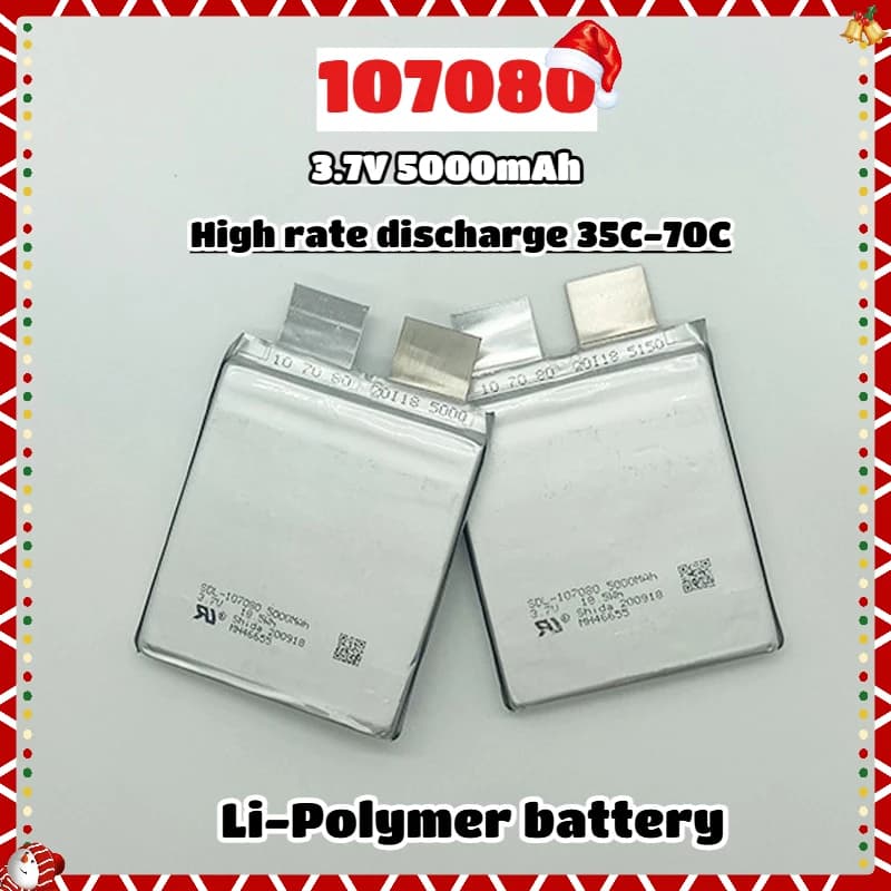 107080 Batteria ai polimeri di litio 3.7V 5000mAh 18.5Wh 35C Saldatura fai da te 2S 3S Cella di batteria per Jump Car Starter Strumento elettrico Saldatore a punti