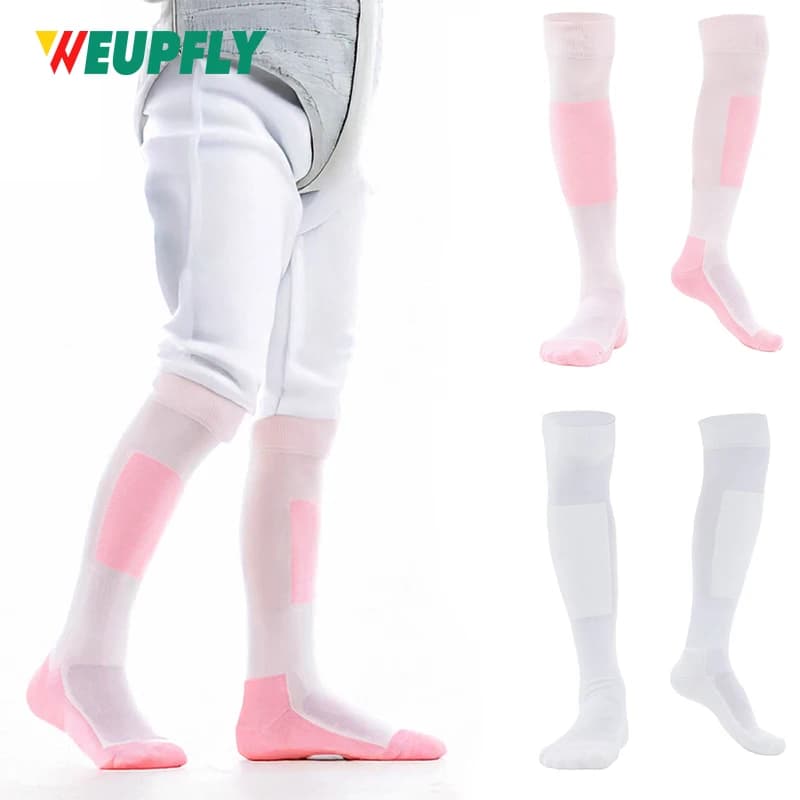 1 pair of shield socks for Epee Sabre and high knee socks in lamina, comfortable support, sports socks for children and young adults