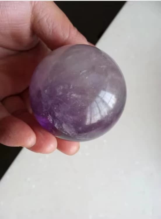 Sfera di cristallo di quarzo ametista naturale da 2,2 "(56 mm) con pietra curativa