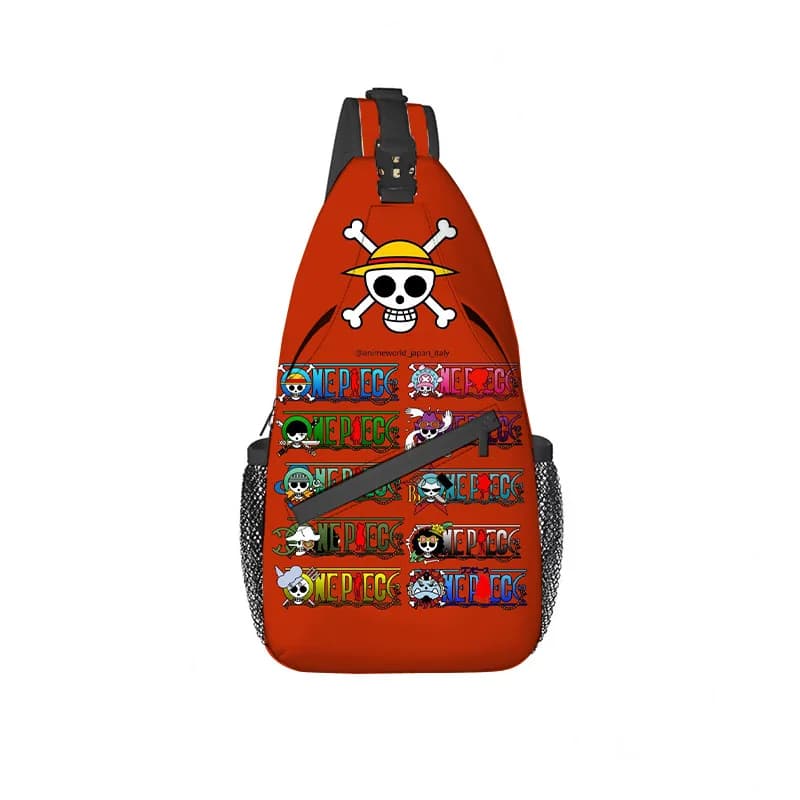 One Piece Anime Men's Sling Bag Large Capacity Crossbody Chest Backpack for Couple Travel Hiking Daypack Single Shoulder Gift