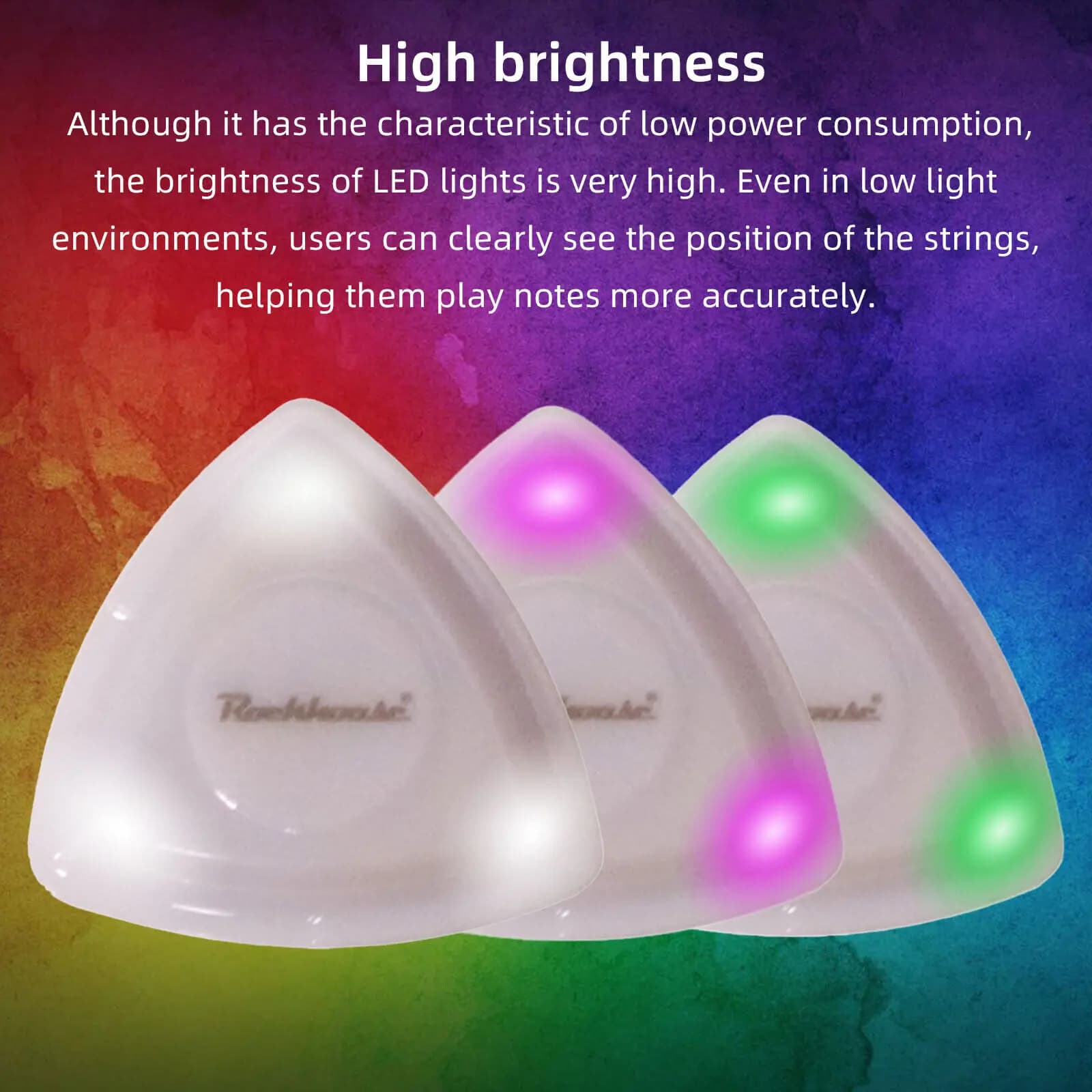 Plettri per chitarra luminosi a led: plettro illuminato con ciondolo, plettri in plastica colorata per chitarra elettrica/acustica, spettacoli teatrali