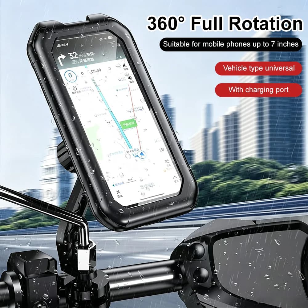 Waterproof Bike Phone Holder Adjustable Riding Navigation Phone Case Mount Shockproof Riding Bracket Touch-Sensitive Phone Cover