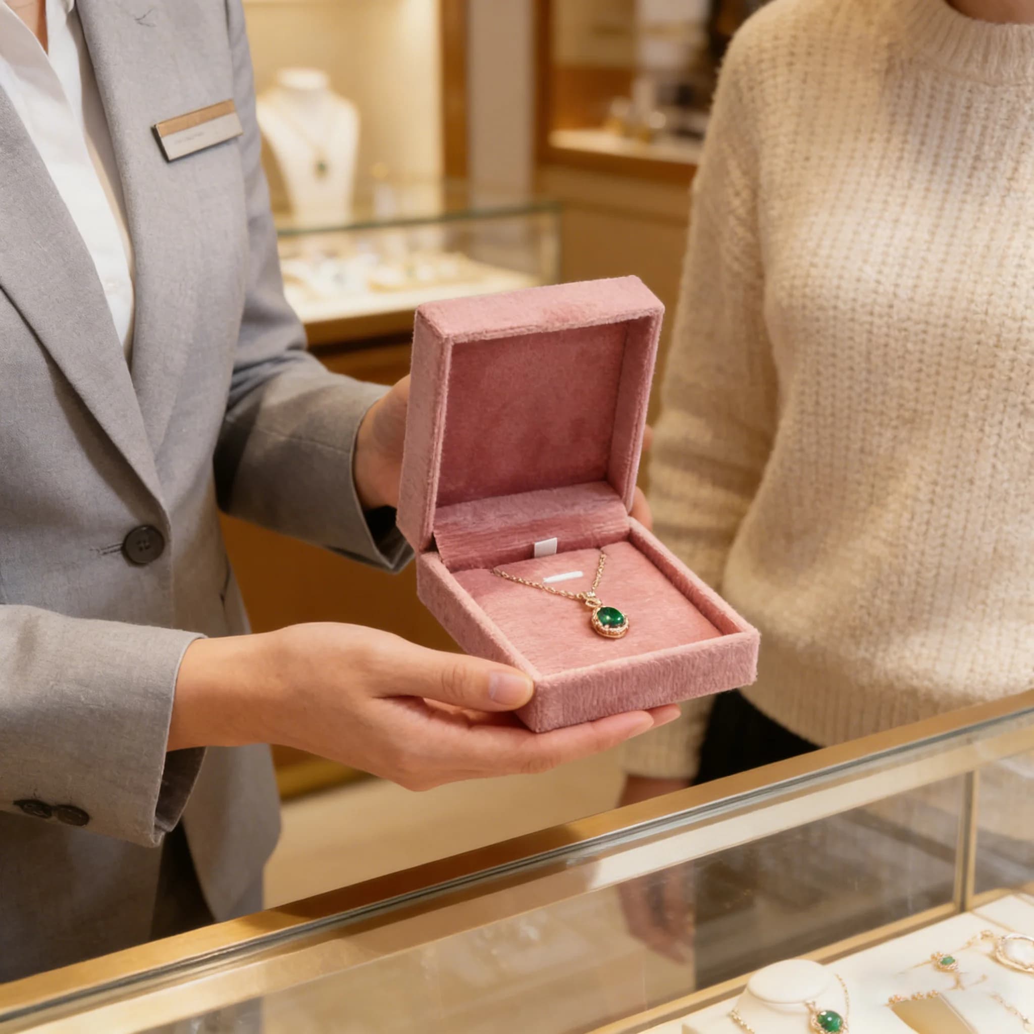 Velvet Square Box with Rebound Cover - Display and Container for Jewelry with Cover