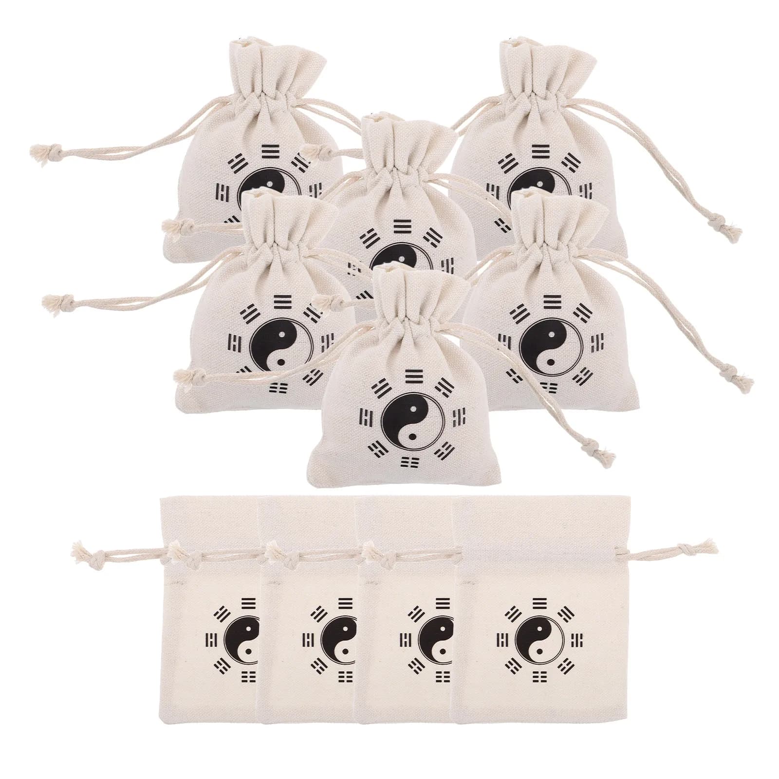 10 Pieces Bag Organizer for Salt Cords, Bag Reusable with Coulisse for Gymnastics Hiking, Fabric Resistant with Elegant Chinese Design