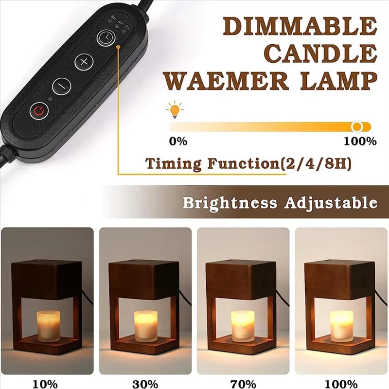Lampada a candela per fusione di tronchi da 1 pezzo per candele in barattolo con timer, regali di compleanno per donne mamma, per la decorazione domestica spina americana