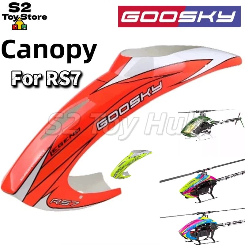 Ricambi per Elicottero RC GOOSKY RS7 3D, Copertura Naso Arancione e Bianca, Set Piastra Batteria in Fibra di Carbonio per Riparazione e Aggiornamento Elicottero RC