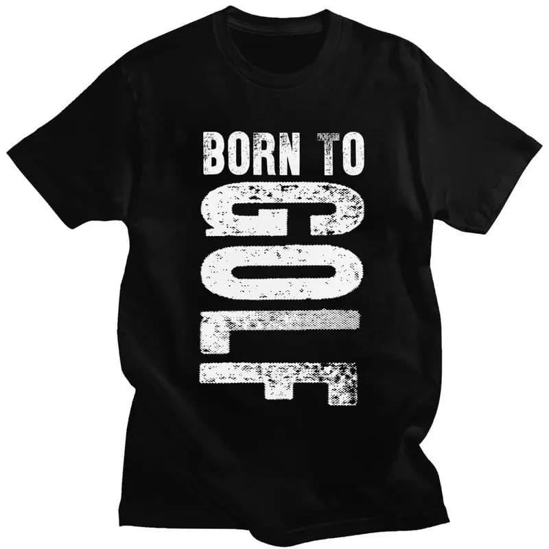 T-shirt sportiva classica personalizzata Born To Golf T-shirt sportiva da uomo a maniche corte T-shirt streetwear T-shirt slim fit in puro cotone