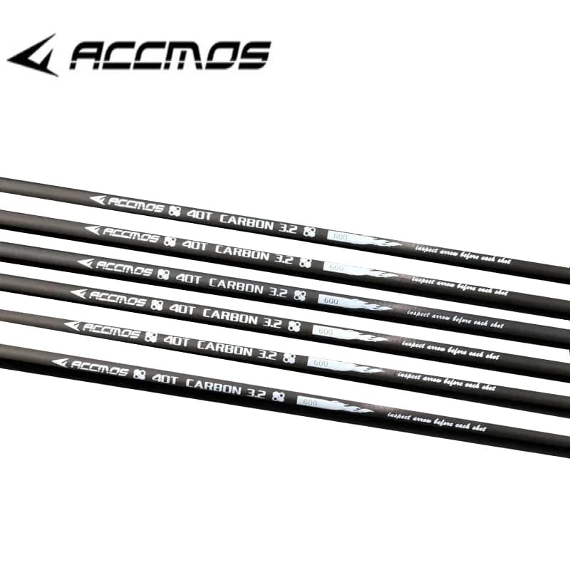 Frecce in Carbonio per Tiro con l'Arco, Spine 3.2, 350-900, per Caccia, Pratica di Tiro e Arco Compound/Recurve, 12/6 Pezzi ACCMOS ​