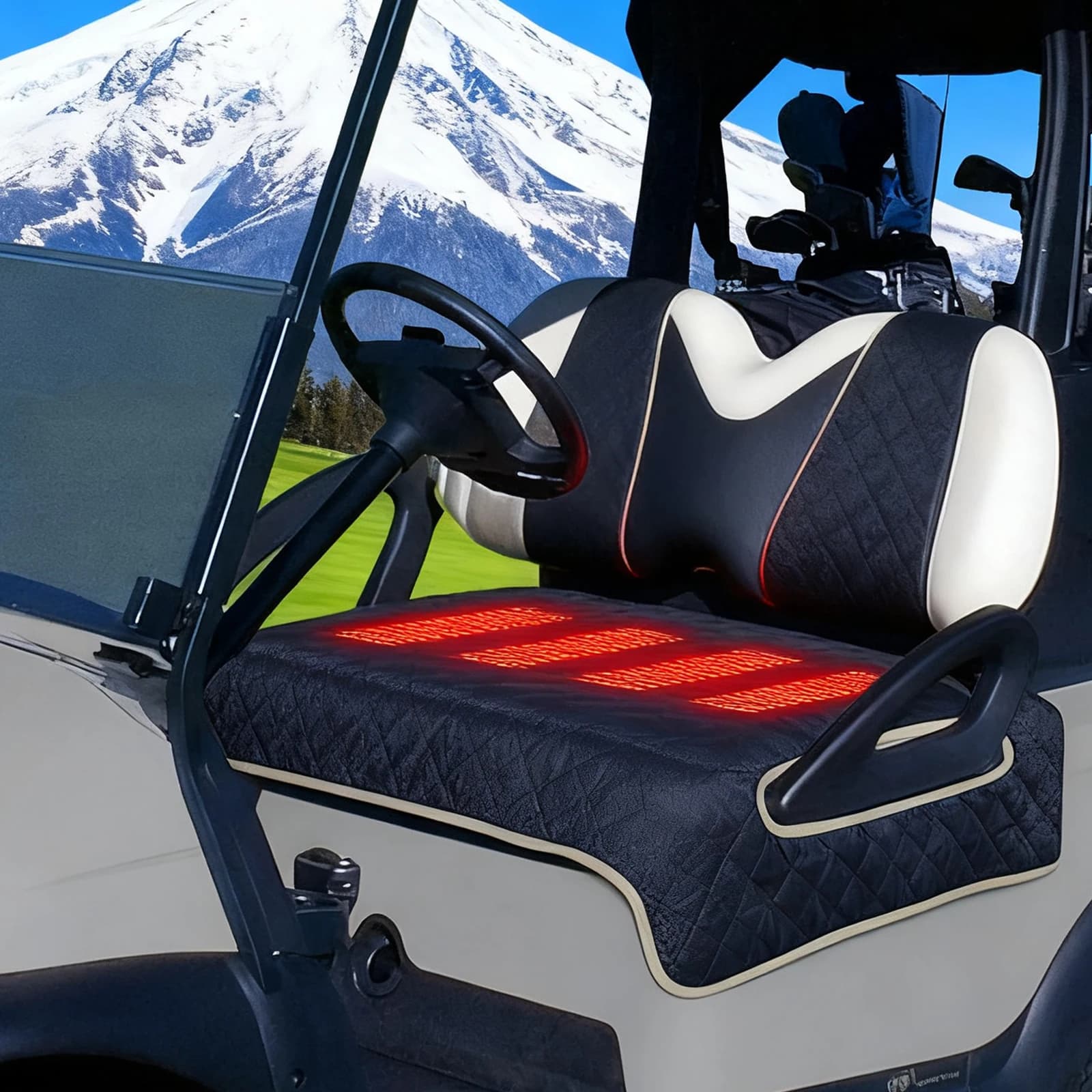 Coprisedile per Golf Cart, Cuscino Riscaldato Impermeabile, Coperta per Sedile Golf Cart, Regali per Amanti del Golf