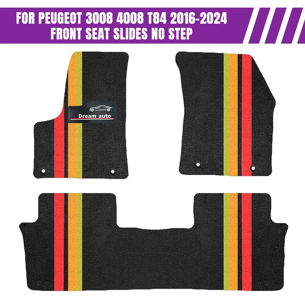 Tappetini per auto personalizzati per peugeot 3008 4008 T84 2016-2024 Scivoli per sedili anteriori senza gradino Tappetini per auto a copertura totale impermeabili