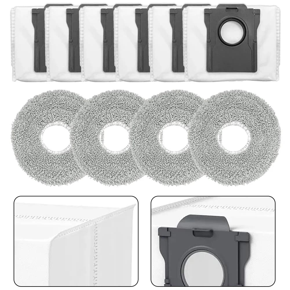 For Cecotec For Conga X70 Robotic Vacuum Cleaner, 1 Set (10pcs) 4 Mop Pads, 6 Dust Bag Accessories