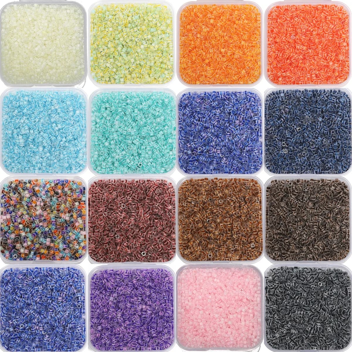 1000pcs/box 2.5mm Stripe Glass Seed Beads Round Tube Shape Beads for Jewelry Making Diy Bohemia Bracelet Earrings Accessories