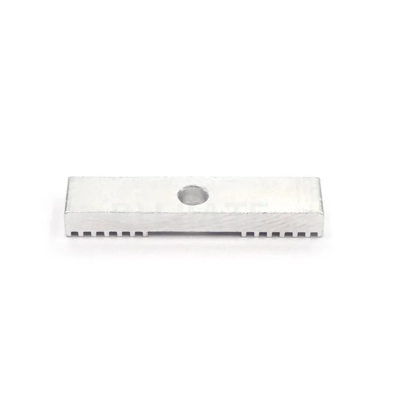 3D printer accessory: 2GT tooth belt fixing plate / teeth clamping plate - Aluminum alloy 9*40 mm, anodized