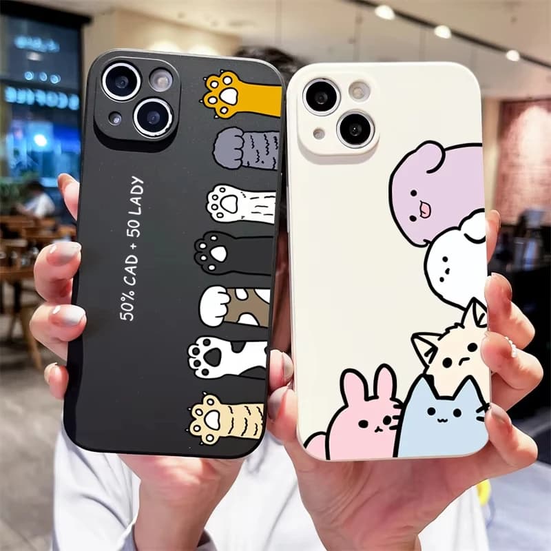 Cover Morbida Minimalista a Forma di Zampa di Gatto per iPhone 17 AIR Pro Max 16E 15Plus 14 13 Mini 12 11 AIR XS XR XS