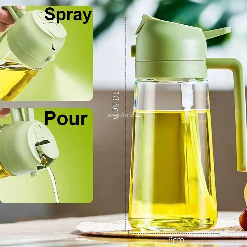 Bottle dispenser for pouring and spraying oil – High Capacity Kitchen Fryer for Olive Oil
