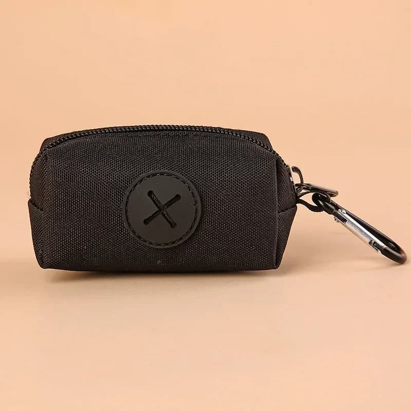 Canvas Dog Poop Bag Holder Outdoor Pets Waste Bags Dispenser with Carabiner Clip Animal Waste Collection Pouch Pet Supplies 1pc
