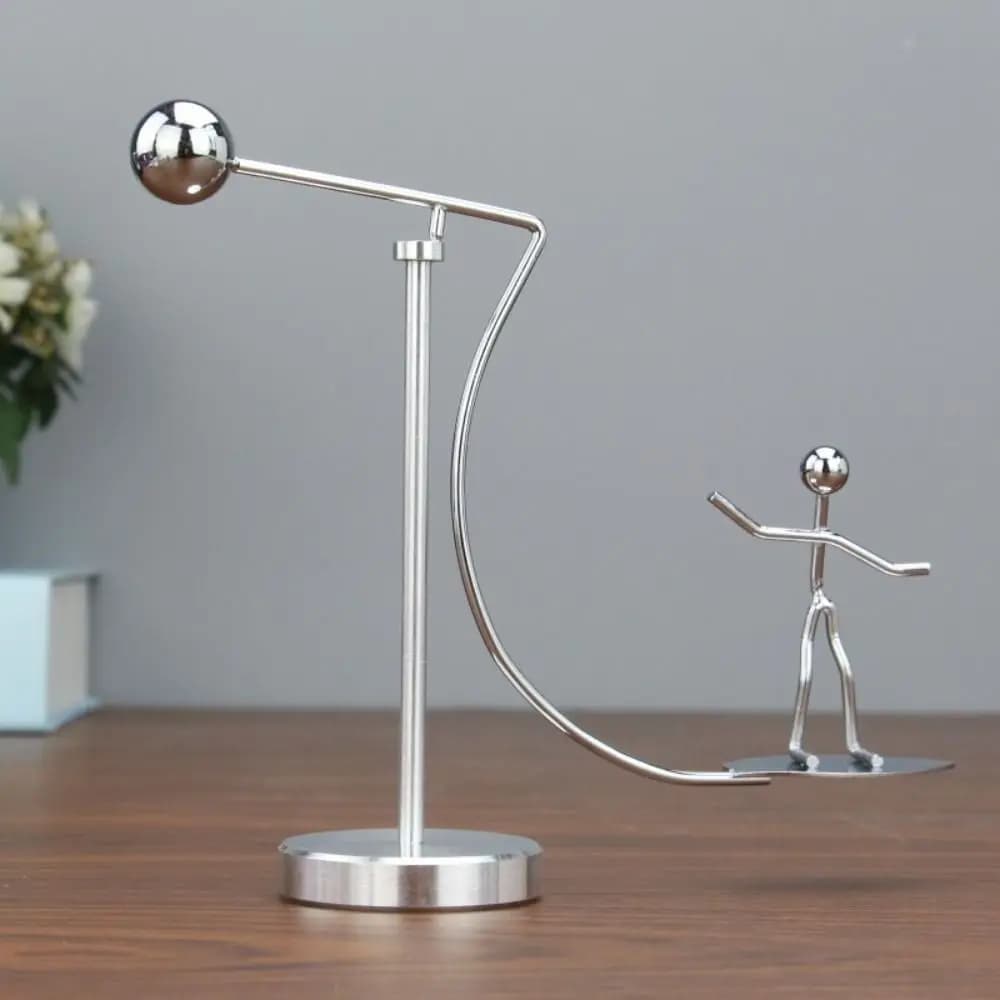 Sfera di Equilibrio in Acciaio Inossidabile, Decorazione per la Casa, Arte Cinetica per Sollevatori di Pesi, Pendolo da Scrivania per Decompressione, Strumenti per l'Educazione Precoce