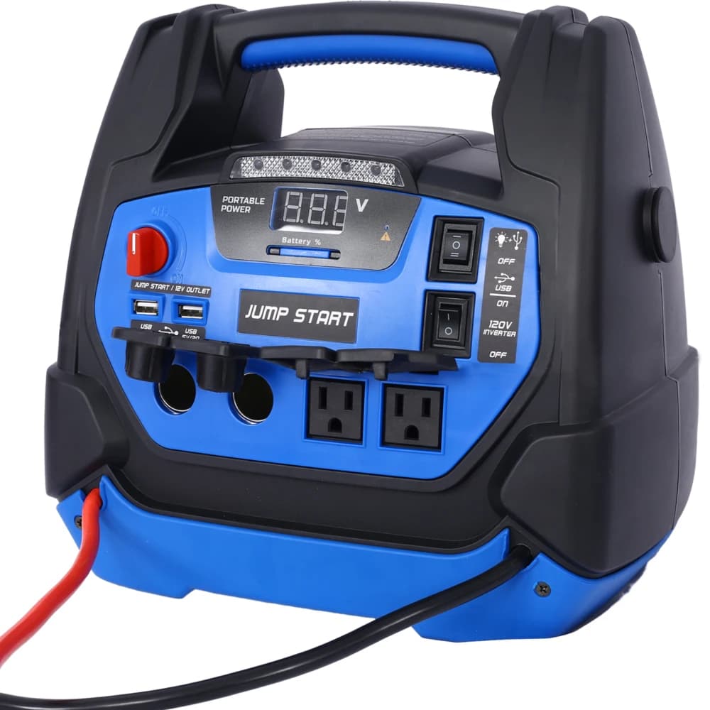 Avviatore di emergenza ricaricabile per veicoli a gas diesel 1800 A con compressore d'aria e centrale elettrica USB CA 12 V CC