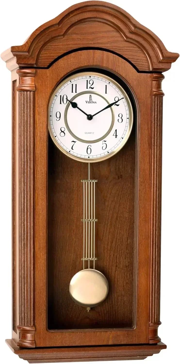 Orologio a Pendolo da Parete a Batteria - Grande Orologio a Pendolo da Parete in Legno da 26 Pollici - Silenzioso, Realizzato con Materiali Ecologici
