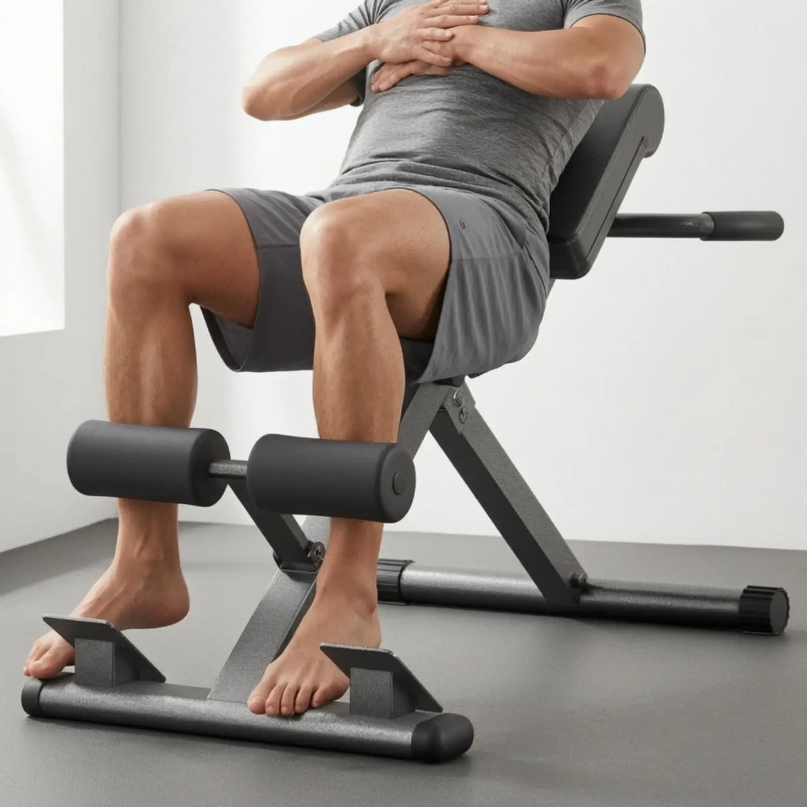 Roman Chair with Foam Rollers Multi-Position Roman Chair Heavy-Duty for Home Gym