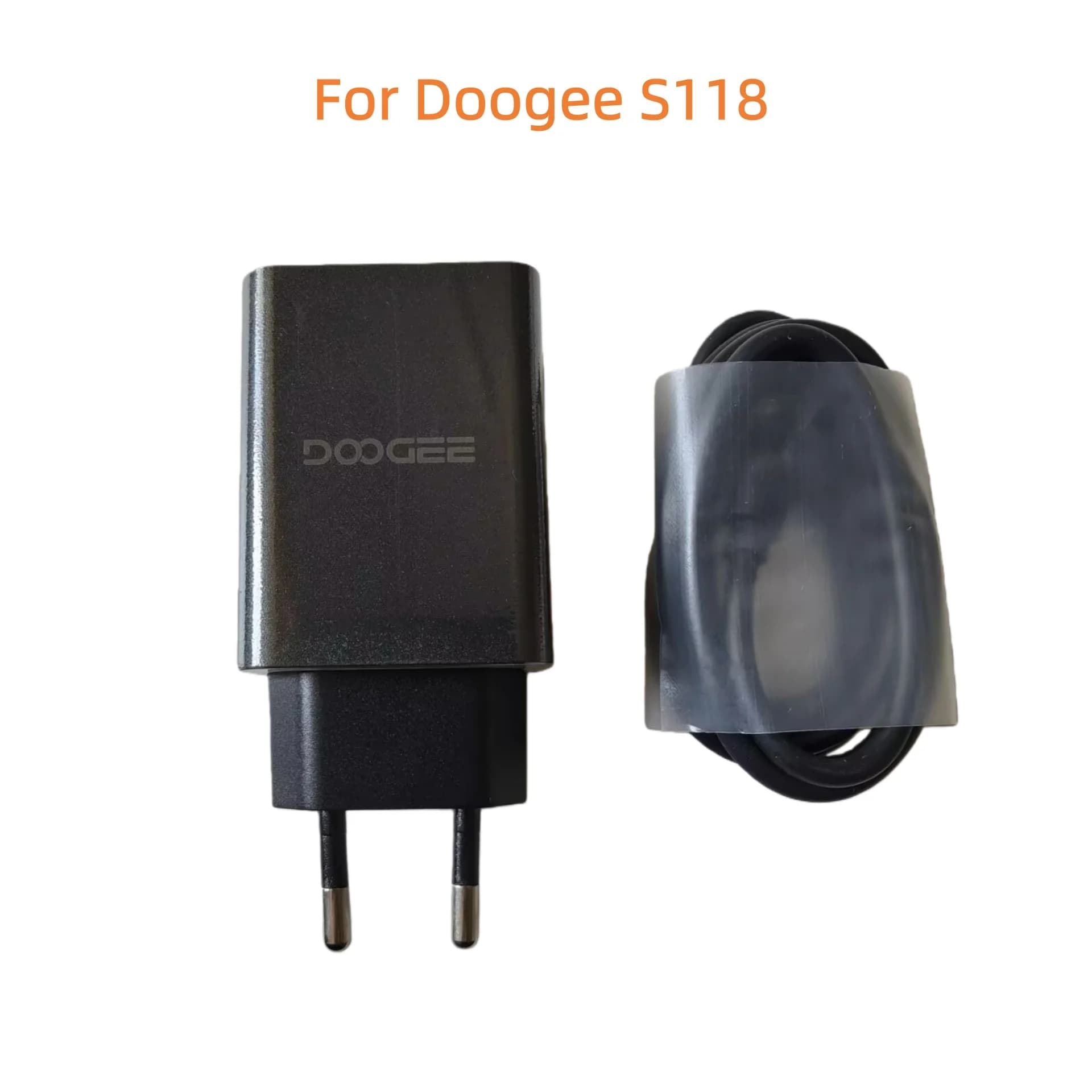 New Original Doogee S118 mobile phone 33W EU Adapter Travel Charger Adapter Plug EU + Double type C cable