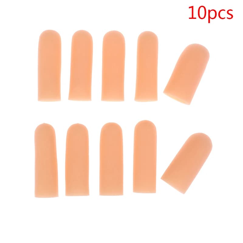 10Pcs Anti-cut Heat Resistant Finger Sleeves Silicone Gel Tube Hand Bandage Finger Protector Great Cooking Kitchen Tools