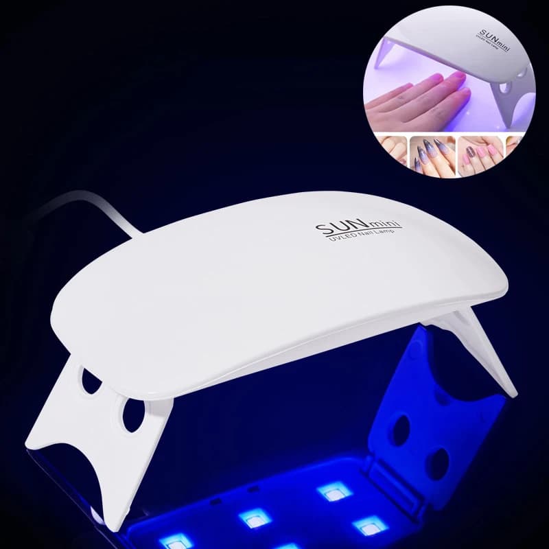 F2 6w Usb portatile Unghie Strumento asciutto Casa Mini lampada per unghie Uv Led Gel Polish curato Rosa Bianco Asciugatrice per unghie Lampada Uv Carino scrivania
