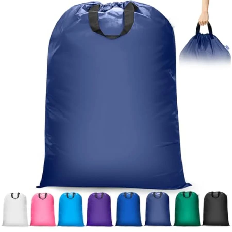 Heavy Duty - 28" x 40", Travel Laundry Bag for Dirty Clothes, Camping and Travel Navy