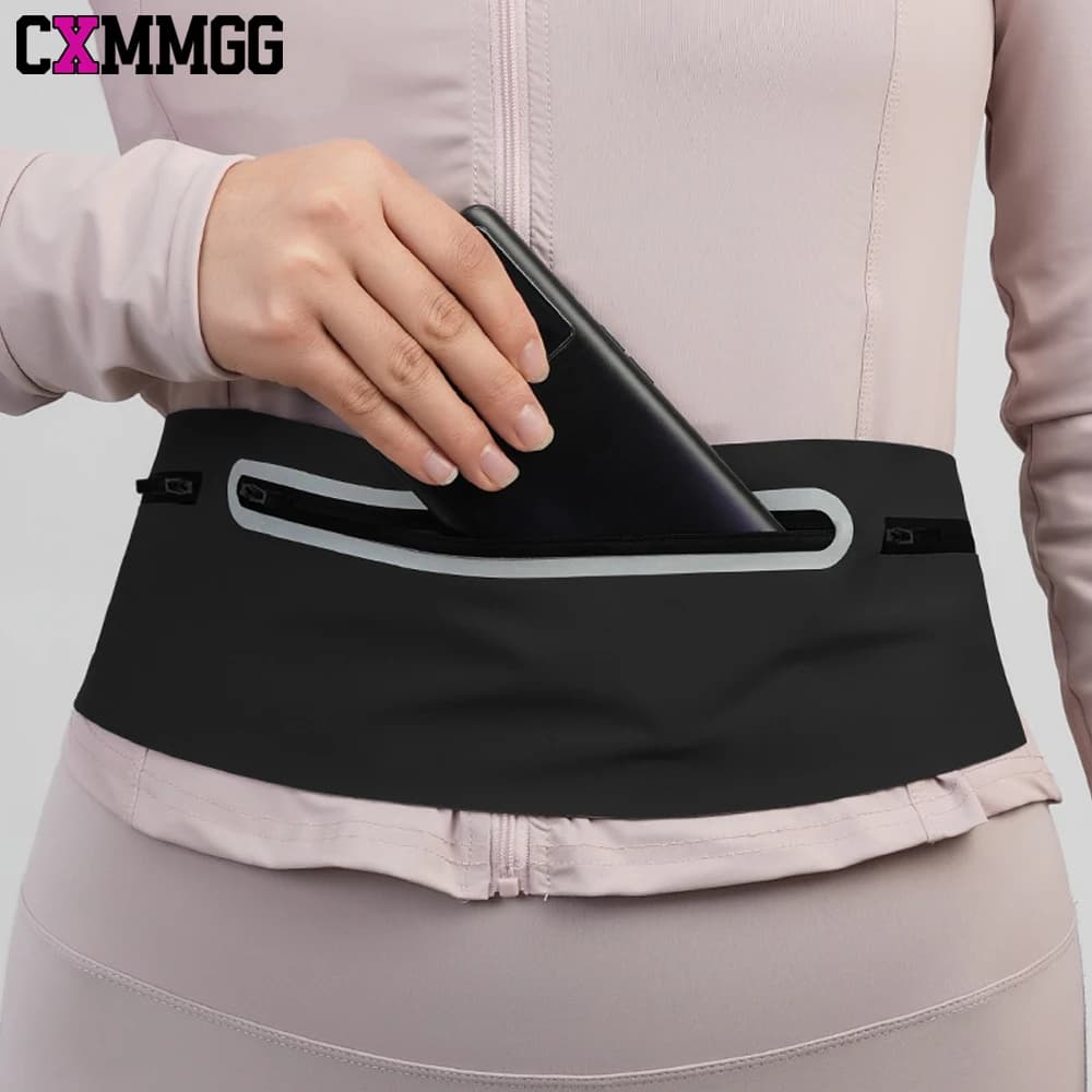 Men's Ultra-thin Waist Bag - Waterproof Running Belt, Running Waist, Hiking, Travel - Support for Phone, Money Belt