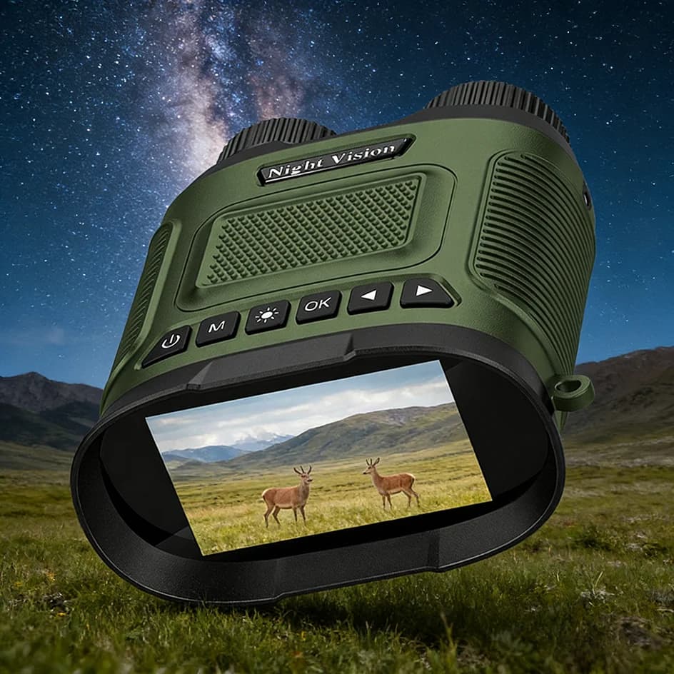 Binocolo con Visione Notturna Ricaricabile, Zoom Digitale 8X 2.5K UHD, Foto 4K per Caccia e Campeggio, Video 2.5K UHD 40MP