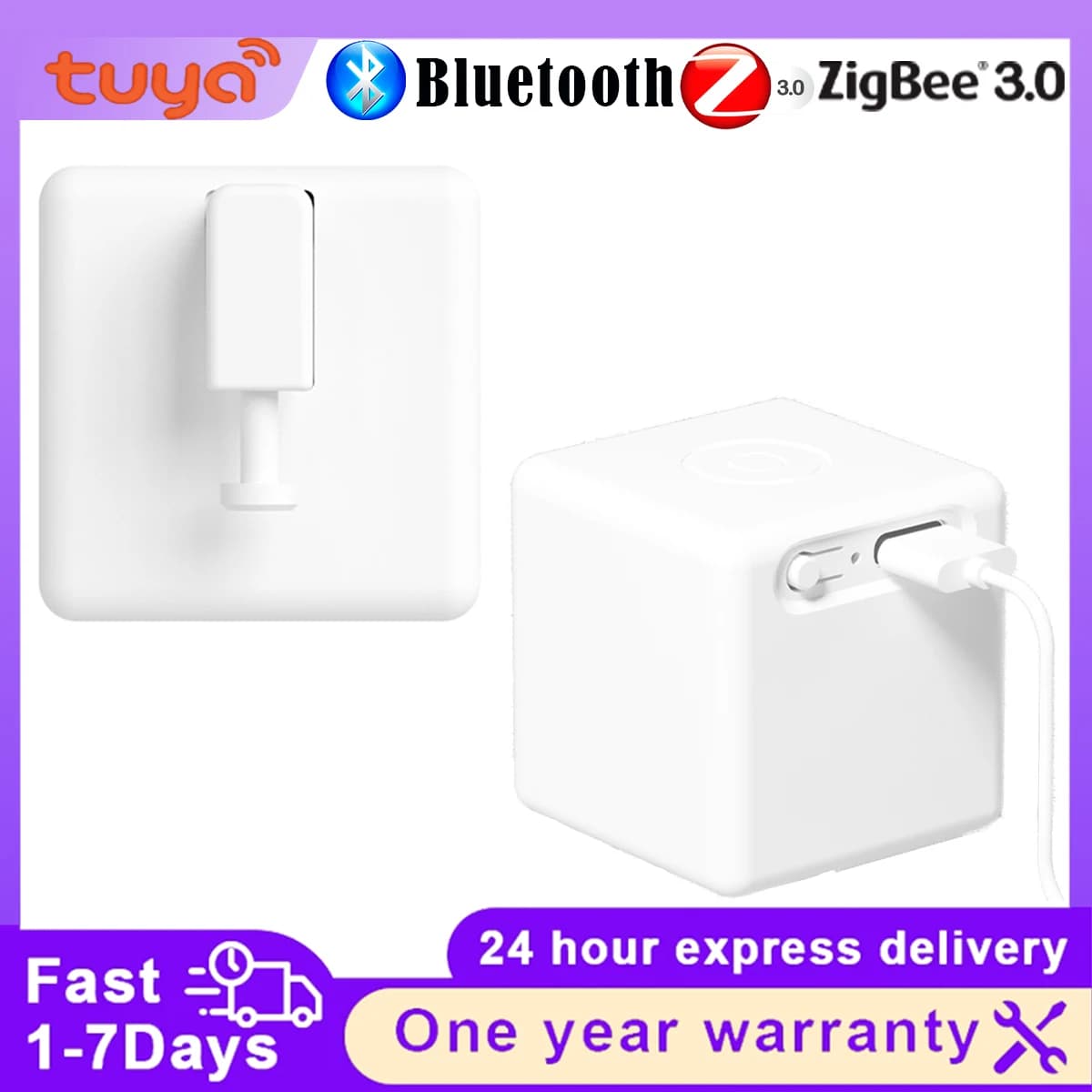 Tuya Smart Fingerbot Switch Bot Zigbee3. Bluetooth Type-C Rechargeable Remote Garage Curtain Button Robot with Alexa Google Home