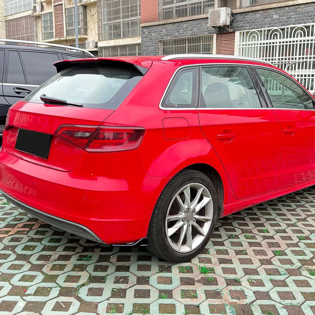2013-2016 Rear Bumper Side Spoiler Air Vent Cover Carbon Fiber Look/Gloss Black Lower Diffuser Splitter FOR Audi A3 S3 8V Sline