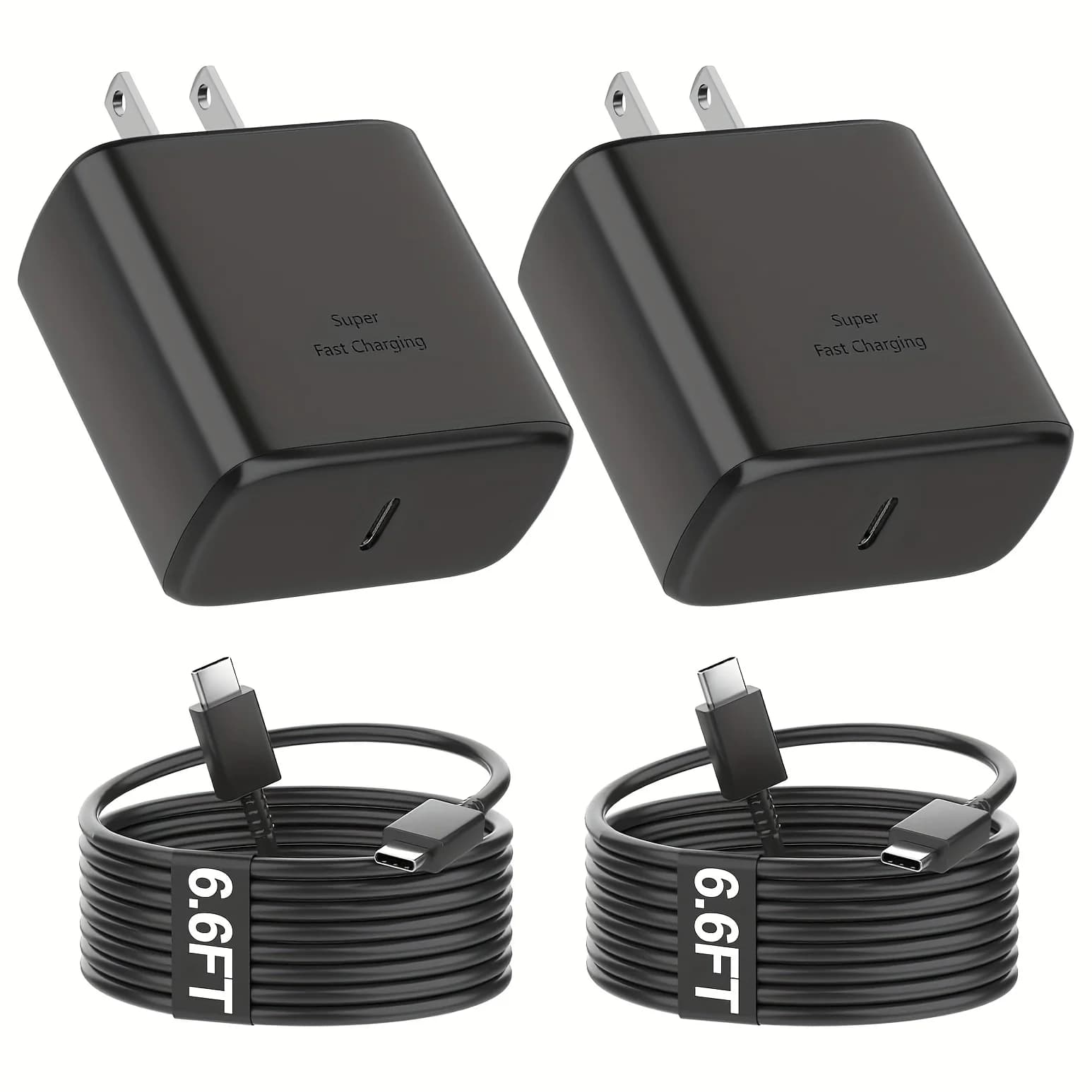 Complete 45W Fast Charging Kit: USB C Wall Charger with 6.6ft Cable for Samsung S24/ S23 Ultra Series & Tab S9/ S8
