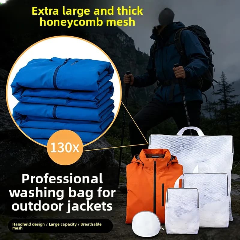 Special Bag for Washing Jackets in Feather, Mountain Clothing, Washing Machine Protection with Anti-D Filtrant Network...