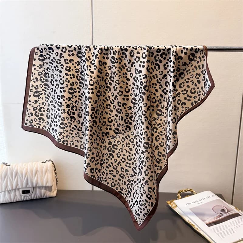 New fashionable stripes silk imitation 70*70 cm Square scarves temperament Woman Spring / Summer Scarf with soft satin leopard print