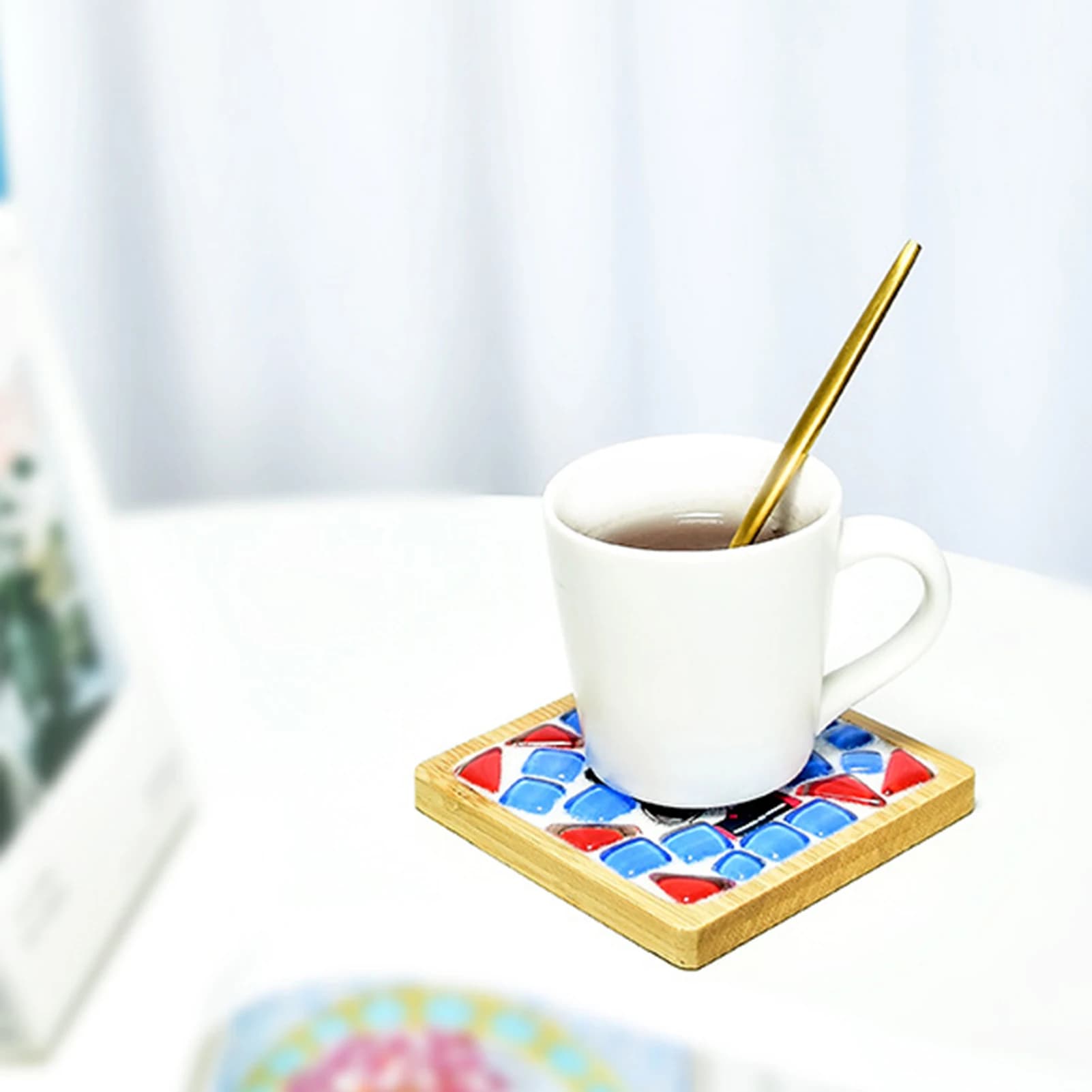 Fai da te colori misti bambini mosaico succulente vaso vassoio sottobicchiere mosaico per l'interazione della scuola materna targa d'arte