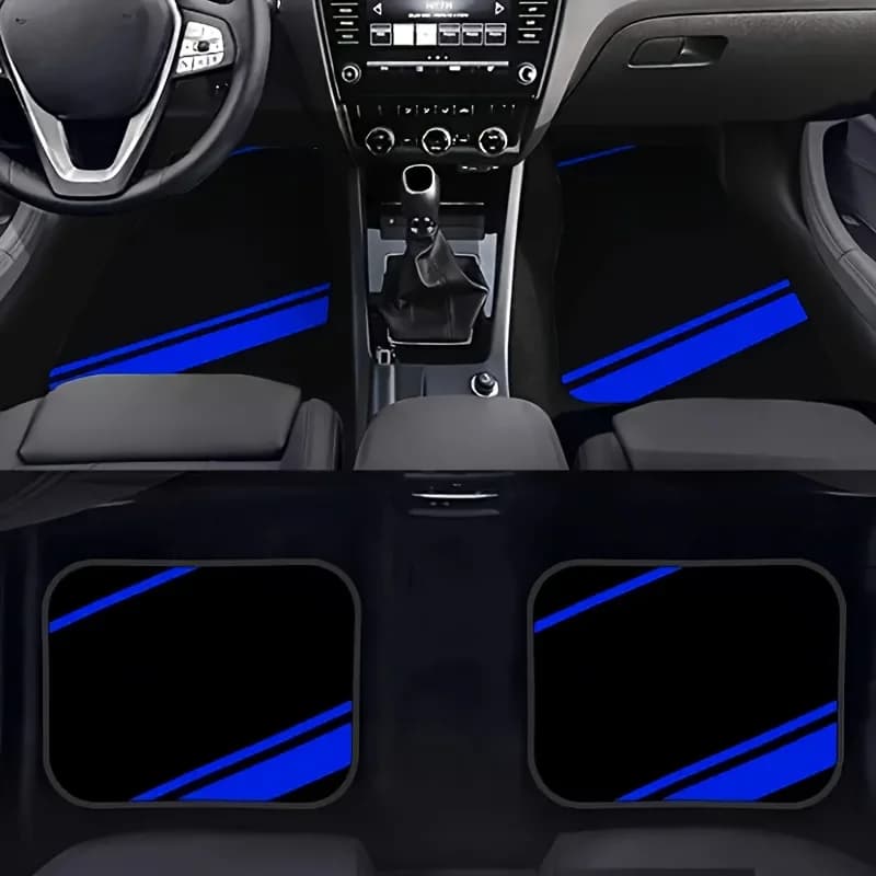 Car caps of 4 pieces with blue striped design: universal: simple and generous, racing style, perfect gift for men and women!