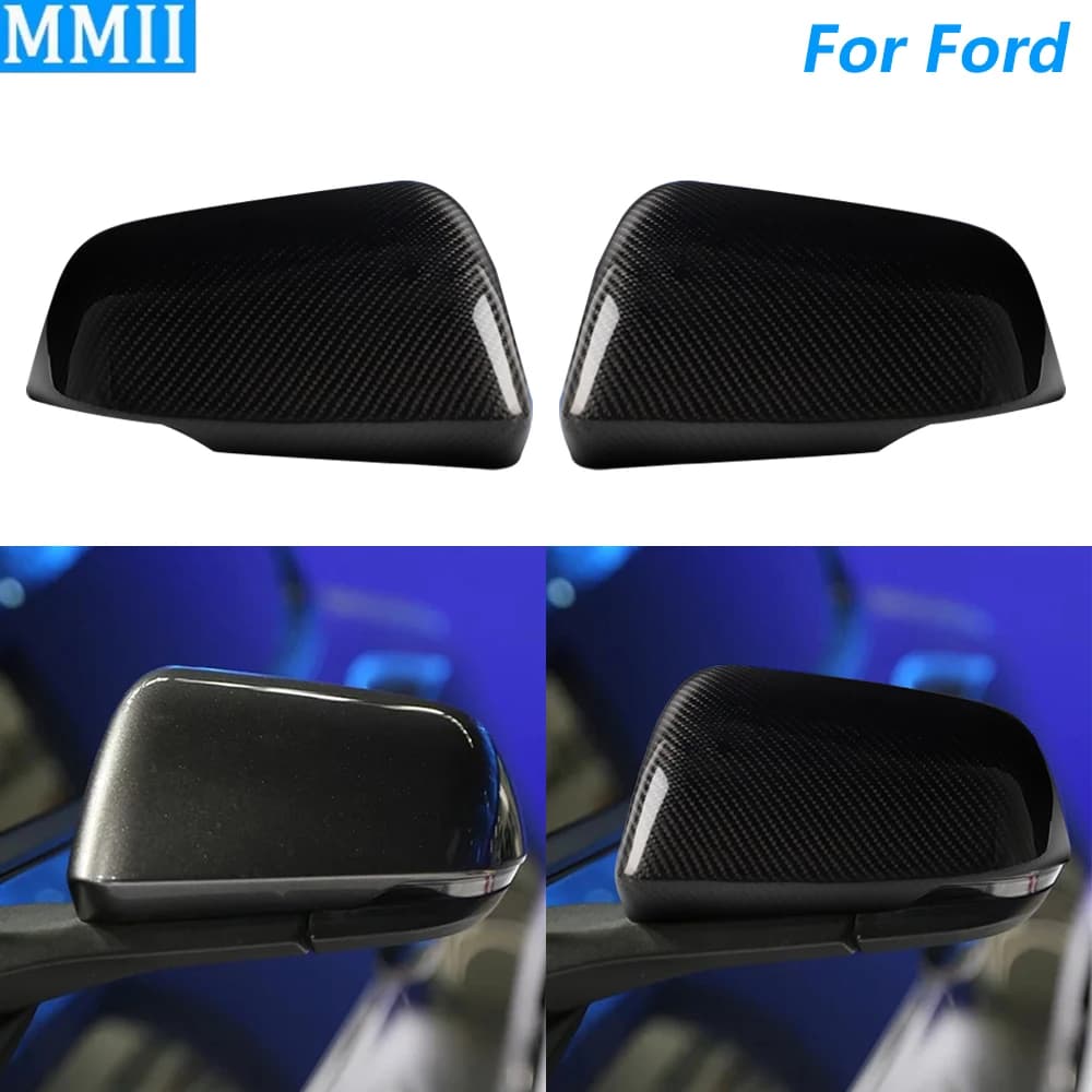 For Ford Mustang GT 2015-2019 Royal Coil Fiber Mirror Rearview Panel Cover Trim Accessories Auto Edit Decoration
