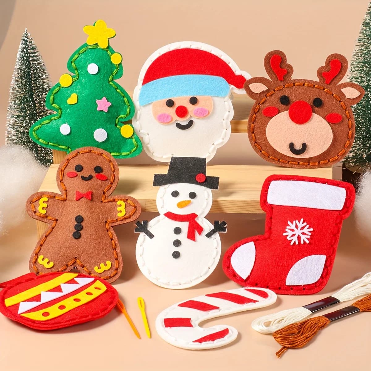 Christmas Edition DIY Sewing Kit Handcraft Fun Simple Main Picture Pattern for Christmas Tree Decoration