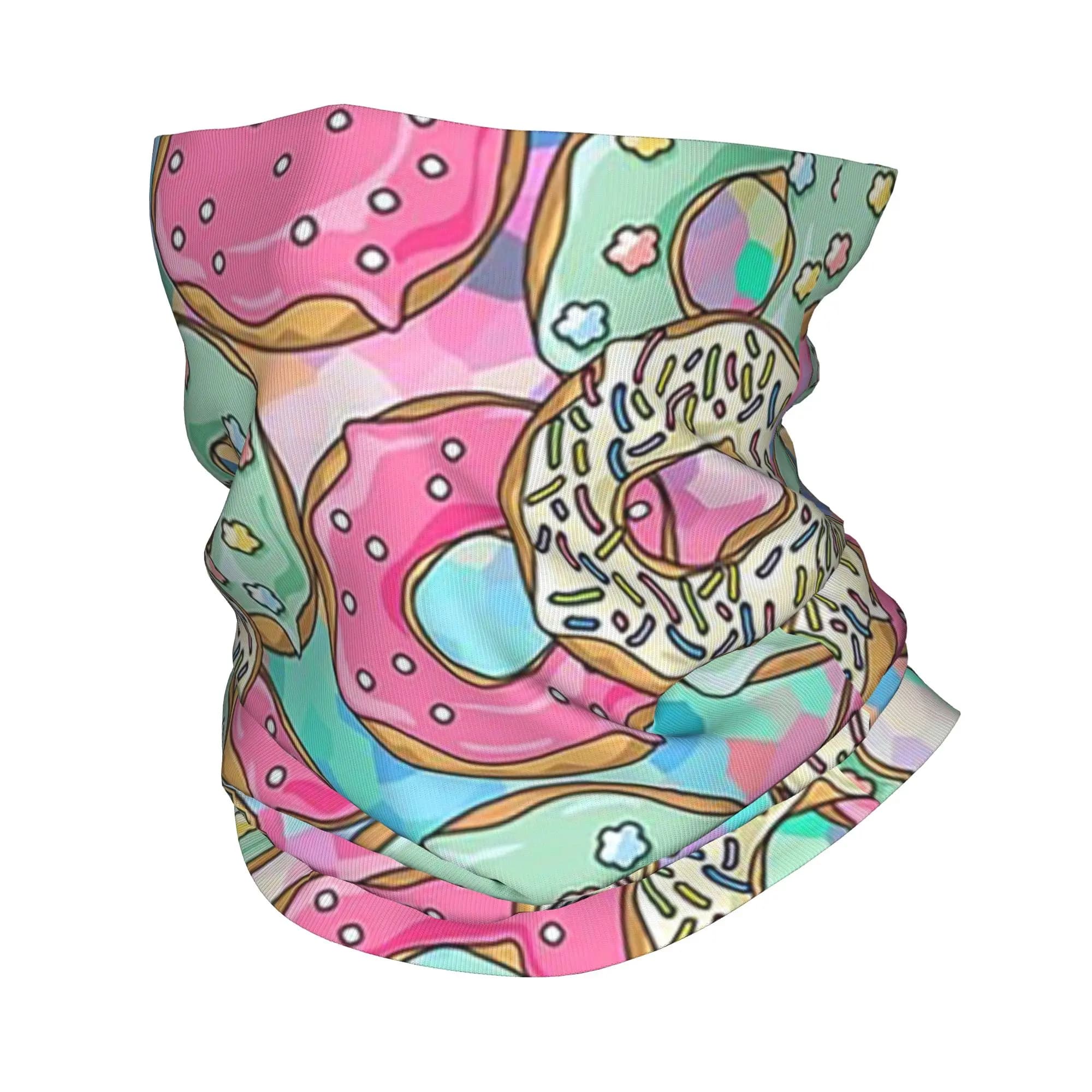 Donut Delight Bandana Neck Gaiter Maschera stampata con sciarpa, maschera calda per il viso, per escursionismo, pesca, per uomini e donne, adulti