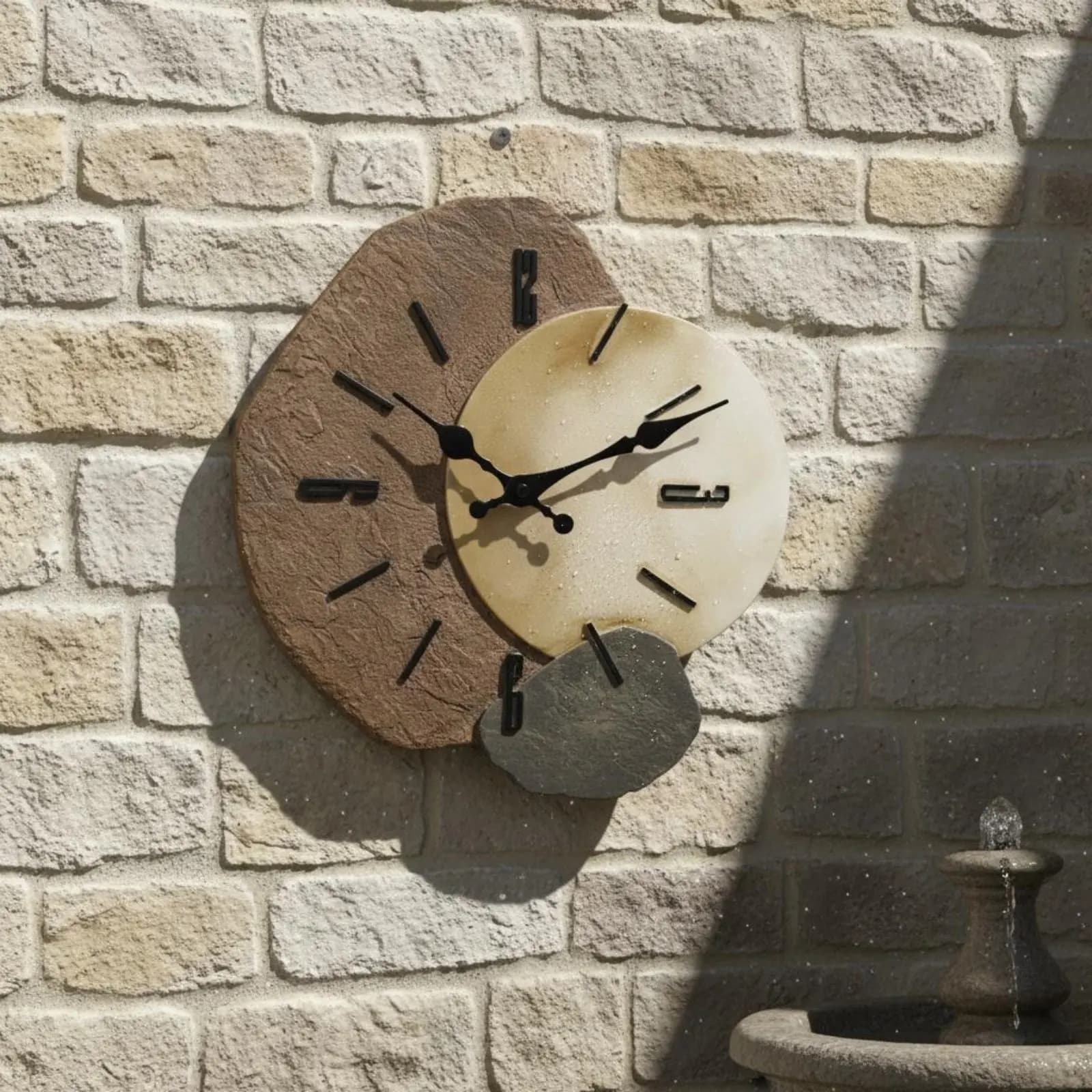 Orologio da giardino impermeabile IP44, orologio da parete per esterni, decorazione per la casa, resistente alla polvere, facile da leggere, per patio coperto
