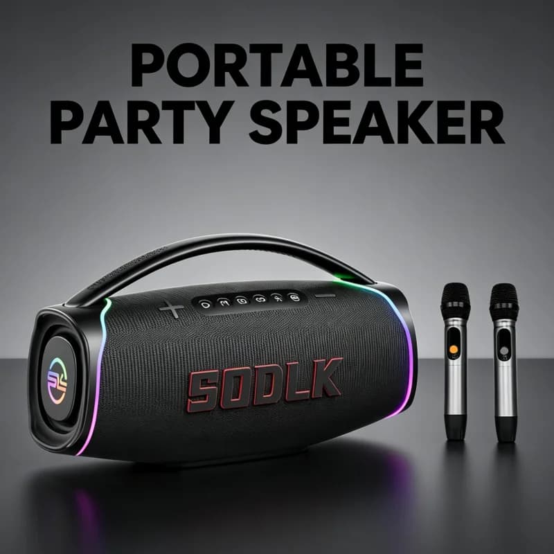 SODLK S1621 320W Portable Bluetooth Karaoke Speaker With 2 Wireless Microphones RGB Light For Outdoor Party Home KTV