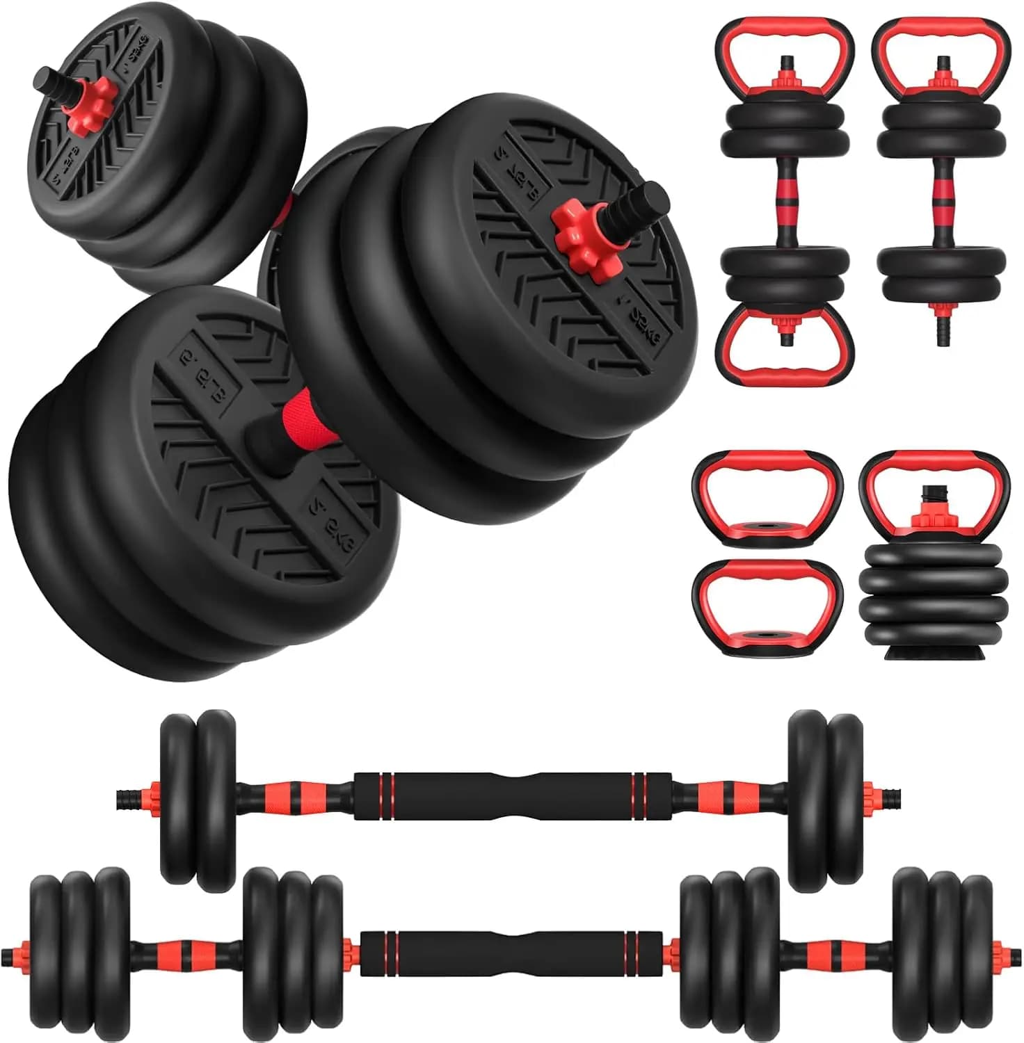 Set of adjustable handlebars from 20-80 pounds, free weights 4 in 1 for home gym, barbell/bear/ push up support for men and women