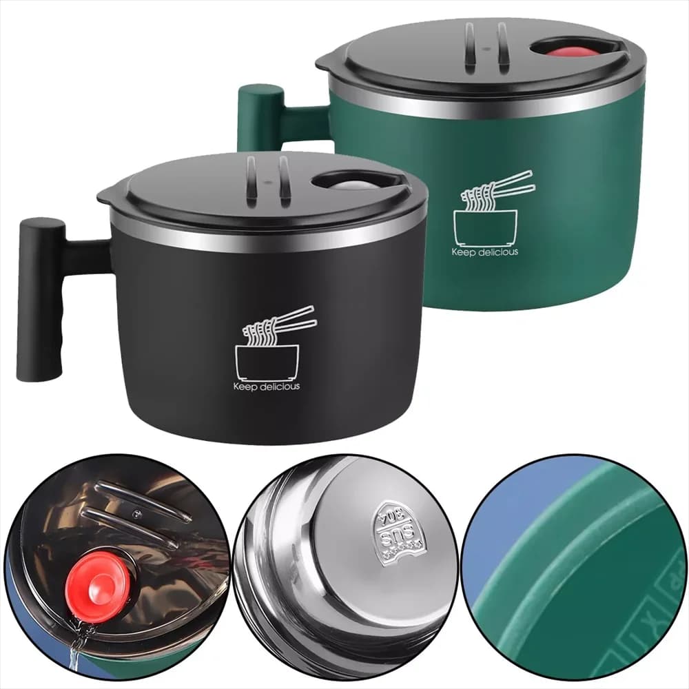 Ciotola per ramen, contenitore per il pranzo, grandi ciotole per zuppa tailandese da 1000 ml, stoviglie con supporto per telefono, ciotole per cereali per casa, cucina, campeggio,