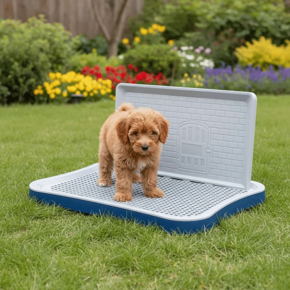 Toilette per Addestramento Cani Antiscivolo e Impermeabile, Vaschetta per Cuccioli Rimovibile, Lettiera in Plastica Antiperdita, Accessori per Animali Domestici