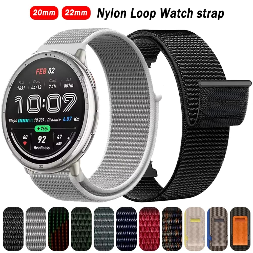 20mm 22mm cinturino in nylon per Amazfit Active 2/Balance Loop cinturino GTR 4 3 2 GTS 4 2 mini braccialetto per Amazfit Bip 6 5 cinturino