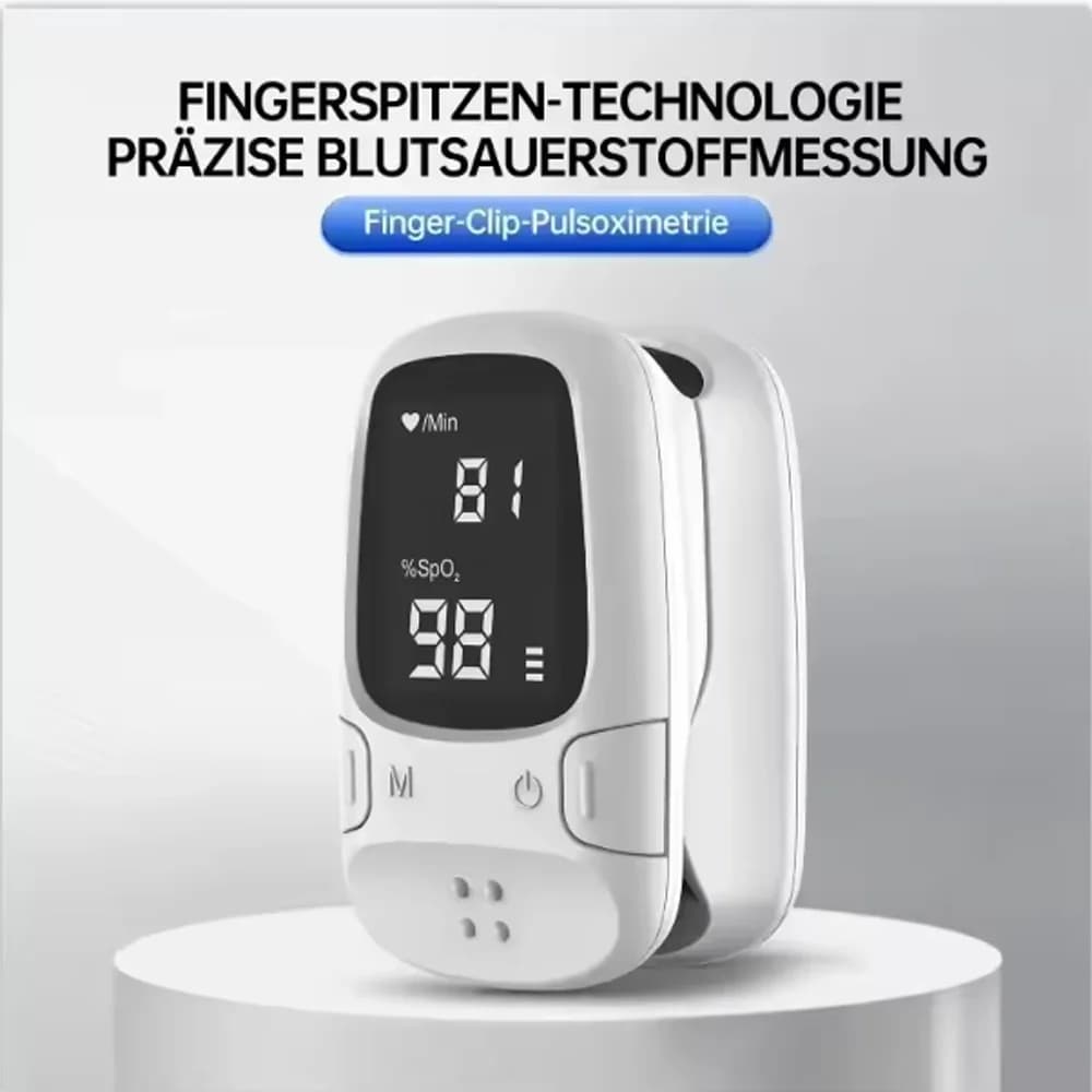 Portable mini finger oximeter for measuring blood oxygen saturation (SpO2) for domestic use