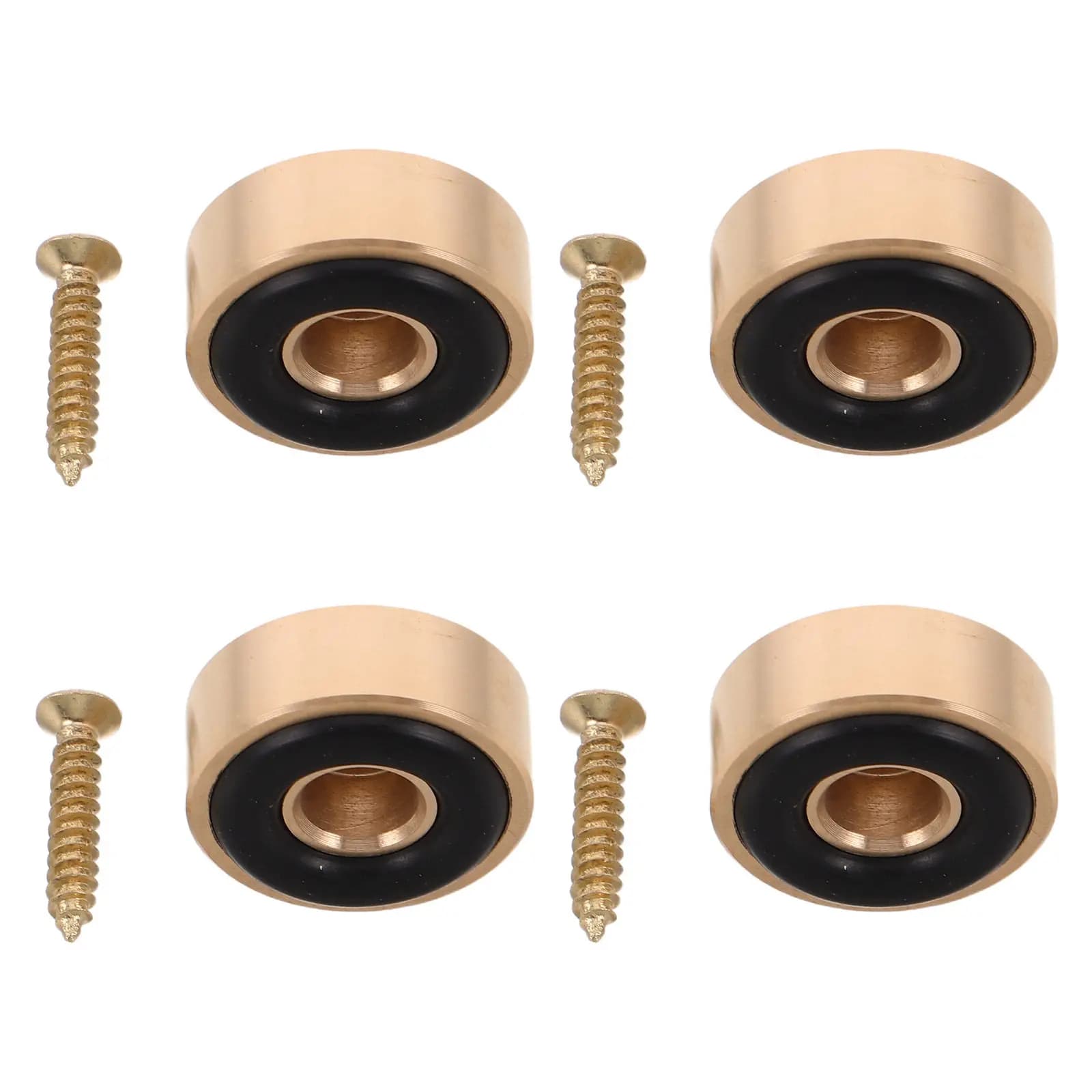 4Pcs Brass Cutting Board Feet Non Slip Metal Legs 0.79in W 0.31in H Screw-on Wood Bamboo Pads Countertop Support Riser
