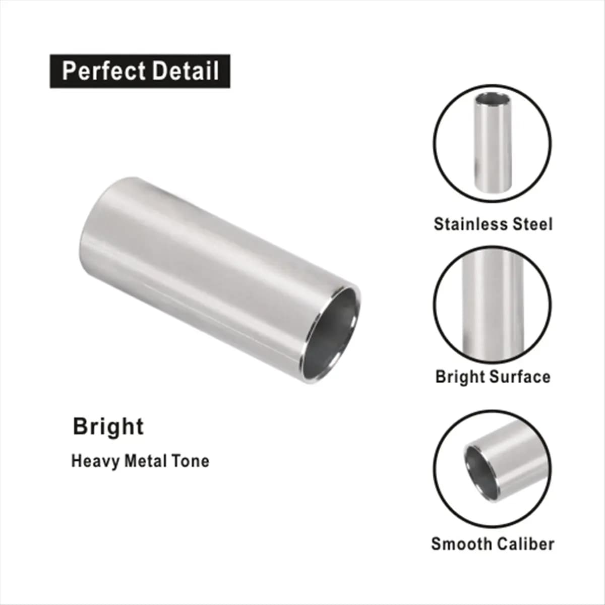 (ABYM) 60mm Guitar Slide Set,Stainless Steel Metal/Glass Finger Slides 6 Pcs Guitar Picks,and 4 Finger Picks Guitar Accessories